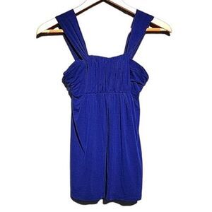 LUSH Royal Blue Casual Tank Top size S Ruching
